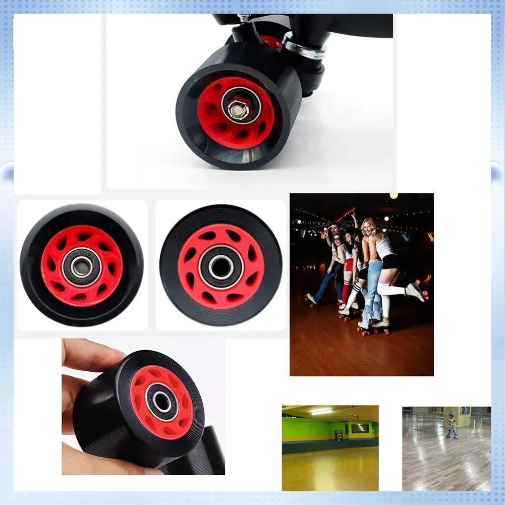 

ABHQ-4Pcs Indoor Roller Skate Wheels 95A With Bearings 58Mmx39mm PU Wear-Resistant Quad Roller Skate Wheels With 1 Wrench