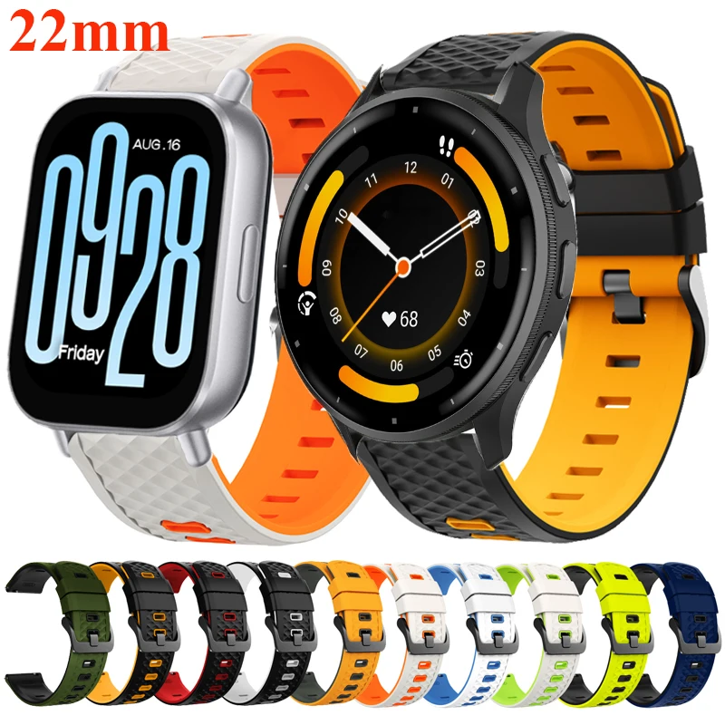 22mm Silikon-Uhrenarmband für Garmin Venu 3 2 Forerunner 265 255 570 970 Silikonarmband für Redmi Watch 5 Active Lite GT6 Armband