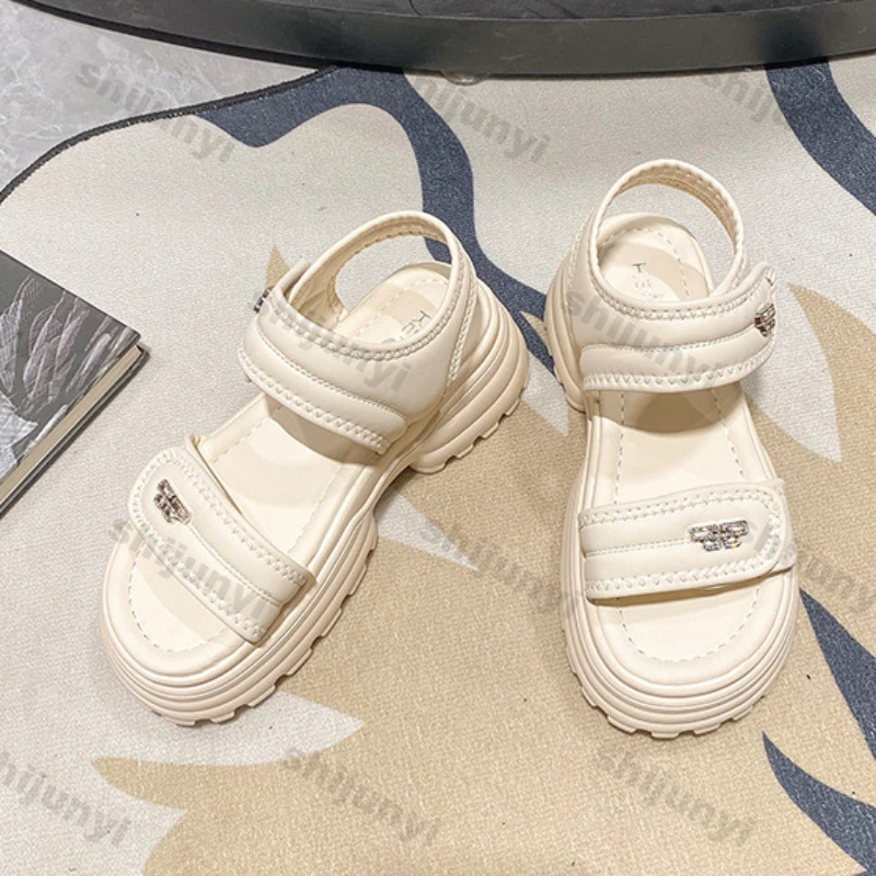 Women\'s Sports Sandals 2025 Summer New Fashion Flat Casual Sandals Thick-soled Non-slip Female Outdoor Casual Beach Slippers
