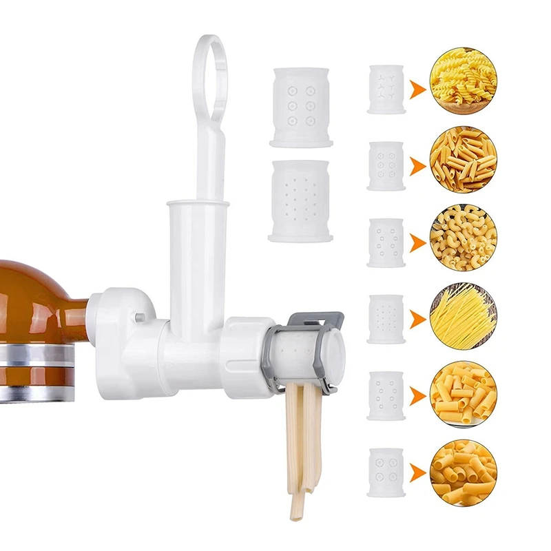 Gourmet Pasta Attachment For Kitchenaid Mixer, Pasta Maker Attachment Set With 6 Different Shapes Pasta Press Outlet