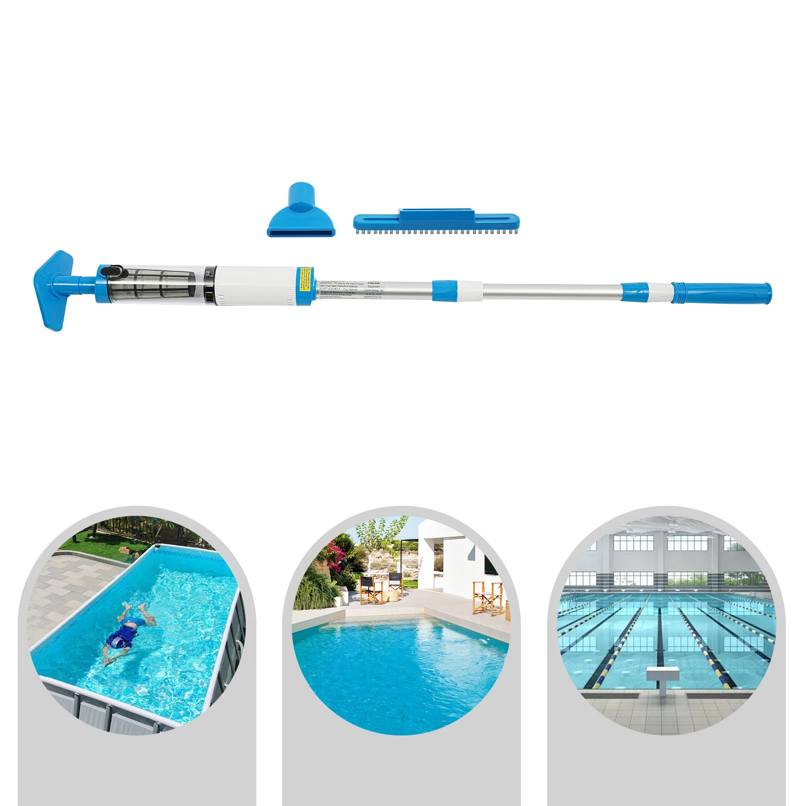 3-in-1 Cordless Rechargeable Pool Vacuum Cleaner, Handheld Pool Cleaner, Retractable for above Ground & Inground Pool, Spa
