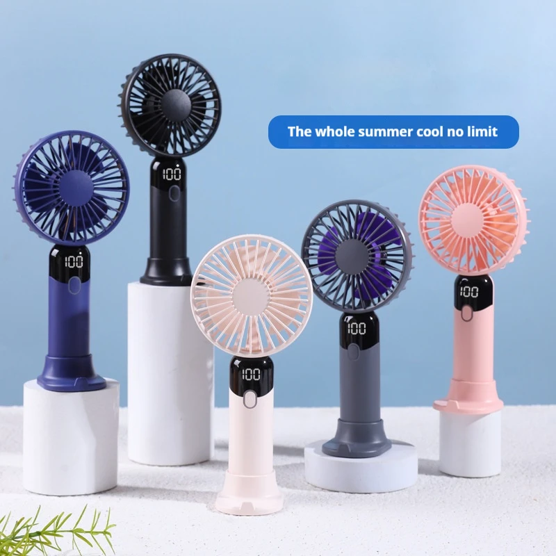 

Handheld digital display fan, high wind power fan handheld model, USB charging, portable mini personal fan, suitable for summer,