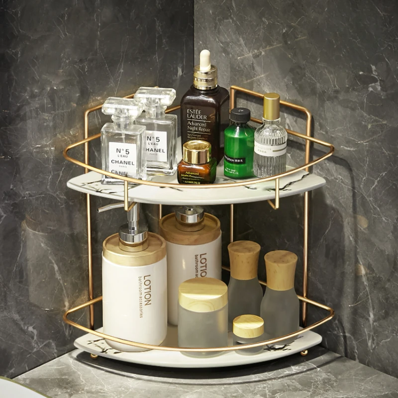 Toilet washbasin triangular storage rack Toilet bathroom wash basin Desktop corner cosmetics storage