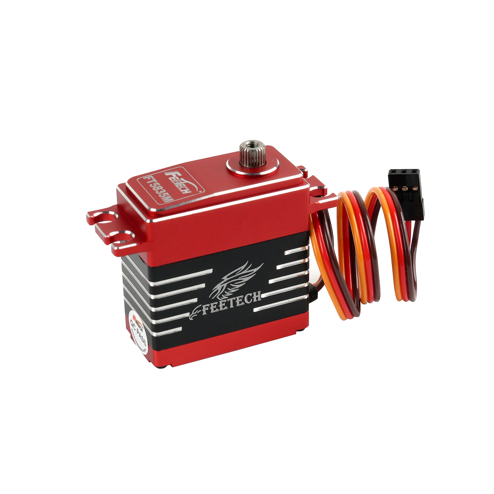 FT5835M 35KG Digital Servo 7.4V - High Torque Waterproof Coreless Motor, 180° Metal Gear w/25T Arm for RC Car/Boat/Robot