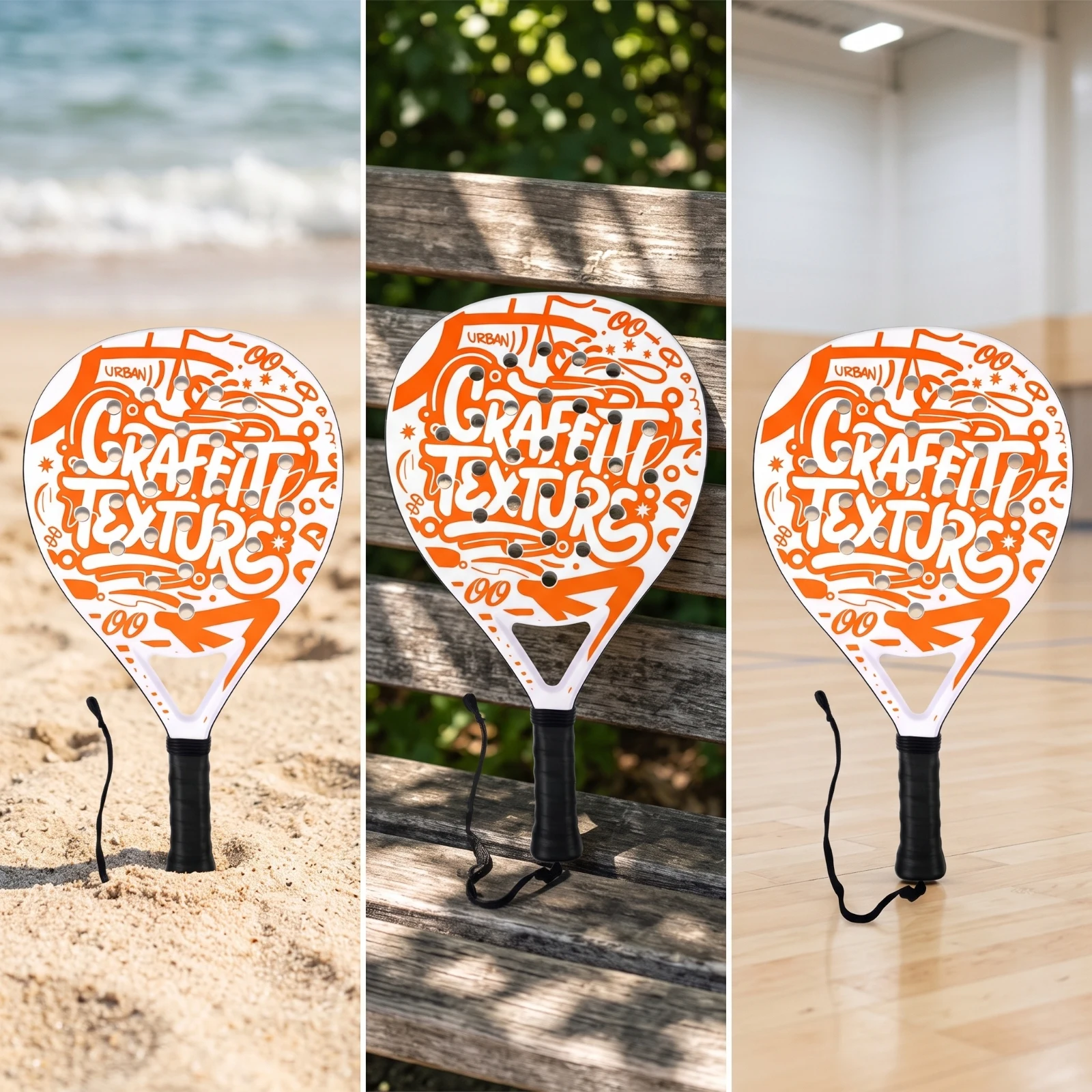 Paddle Tennis Racket with Wrist Strap Lightweight Paddle Tennis Racket Sweat-Resistant Sturdy for Beginners, Outdoor Play, Park 2