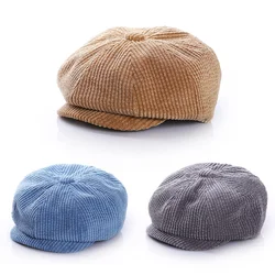 Fashion Spring Autumn Baby Boy Beret Hat Vintage Soild Color Bucket Beret Baby Hats Toddler Kids Cap Baby Accessories for 1-7Y