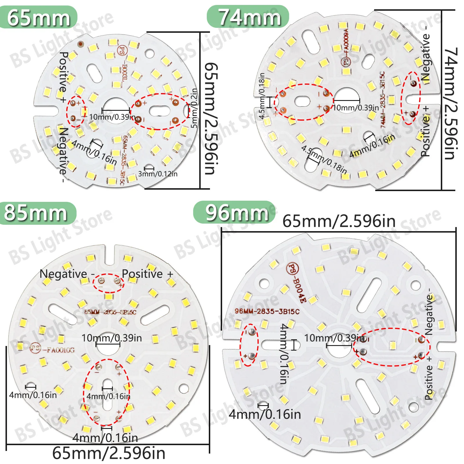 15W LED Circular Light Board SMB 2835 Chip 65mm 74mm 85mm 96mm 108mm 117mm Warm Neutral White Aluminum Suitable For Ceiling Lamp