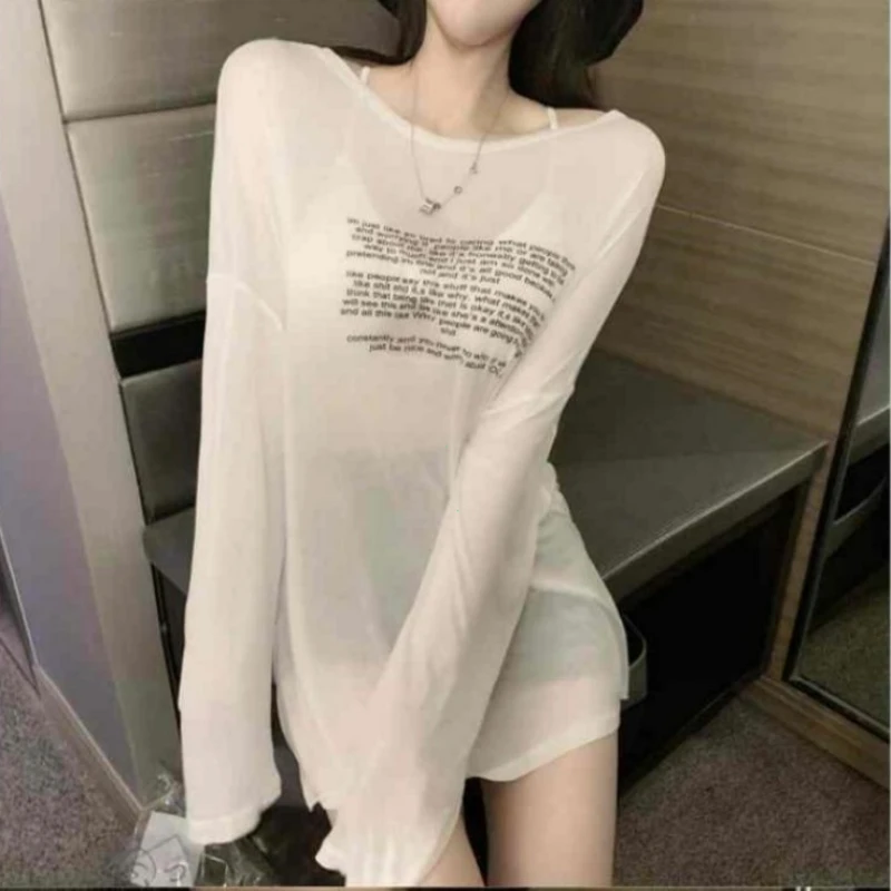 2025 New Korean-style Stylish, Thin, Breathable, Long-sleeved, Sun-protective, Versatile and Slimming T-shirt Top for Women
