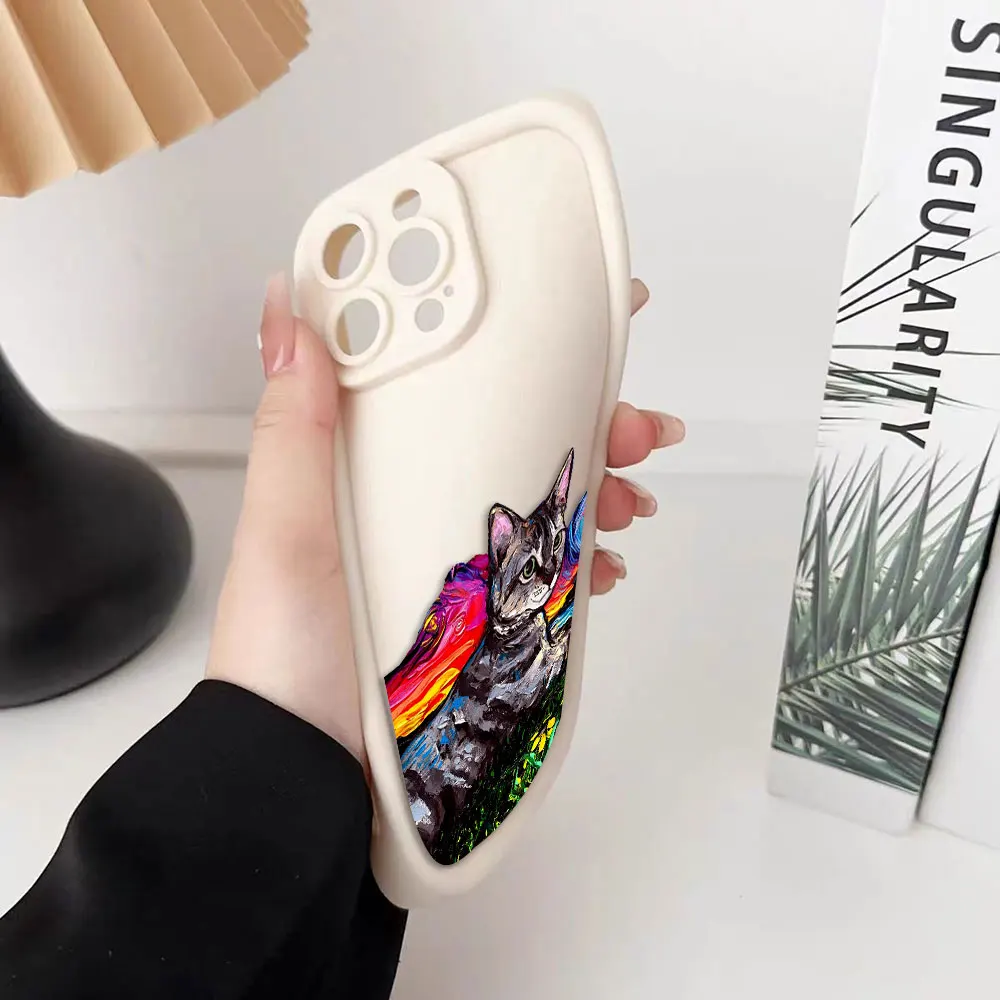 Vintage Pittura A Olio Gatto Cassa Del Telefono Per MOTO G9 G22 G24 G30 G32 G34 G52 G54 G60 G75 G84 G85 E22 E32 E40 EDGE 40 50 60E TPU caso