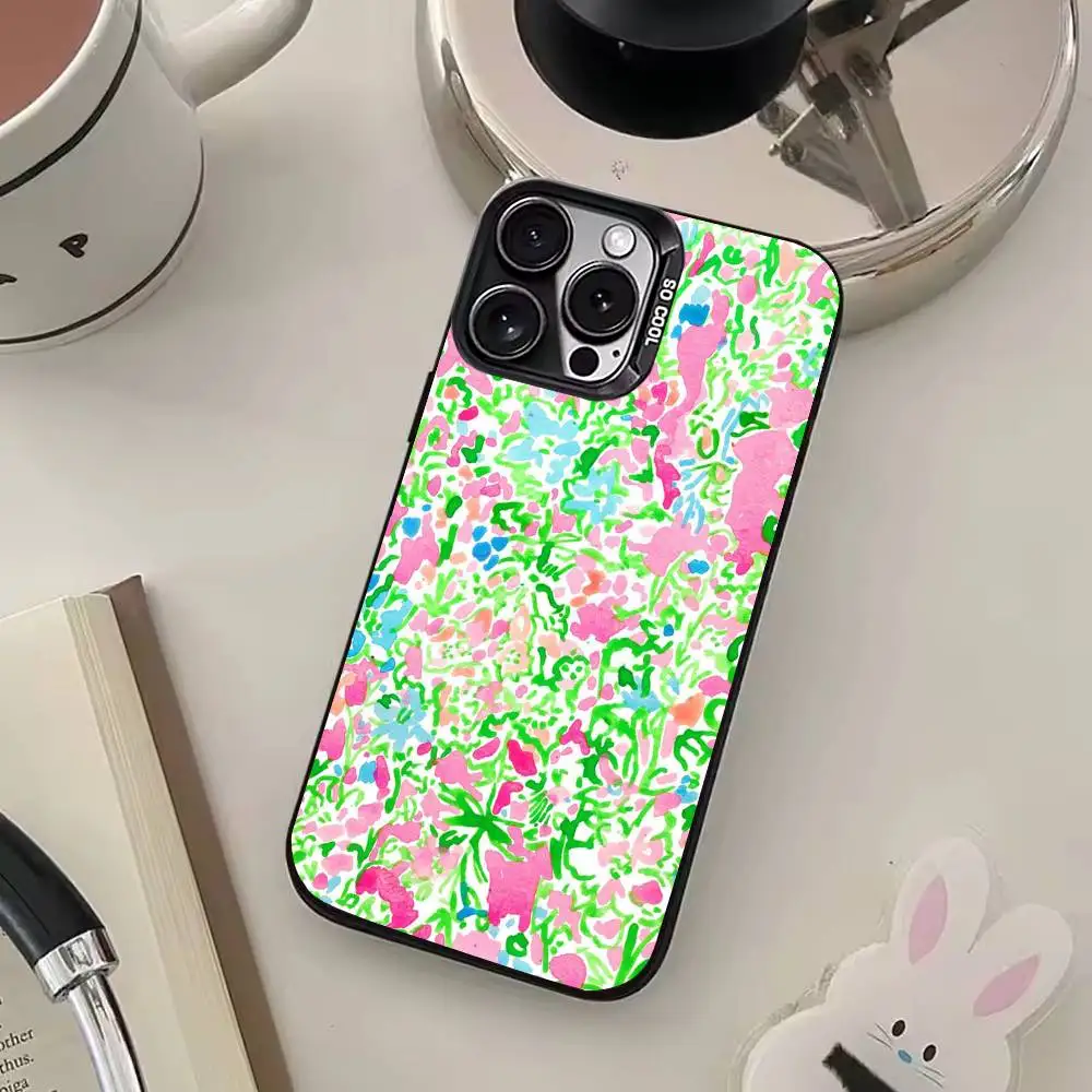 Coque de téléphone avec Graffiti aquarelle, fleurs de couleur Pure, pour iPhone17,16,15,14,13,12,11 Plus,Pro Max, noir bonbon, mat, antichoc