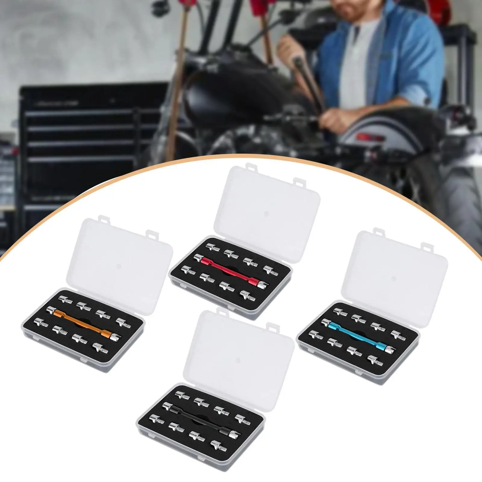 

Universal Motorcycle Spoke Wrench Set Adjustable Repair Tool 93mm Length for Scooter Wheel Service