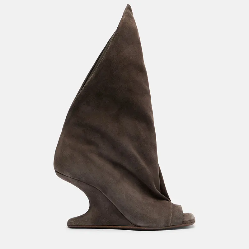 

New Thick High Heel Open toed Short Boots Fashion Alien Heel Fish Mouth Cool Boots Spring/Summer Women's Short Boots