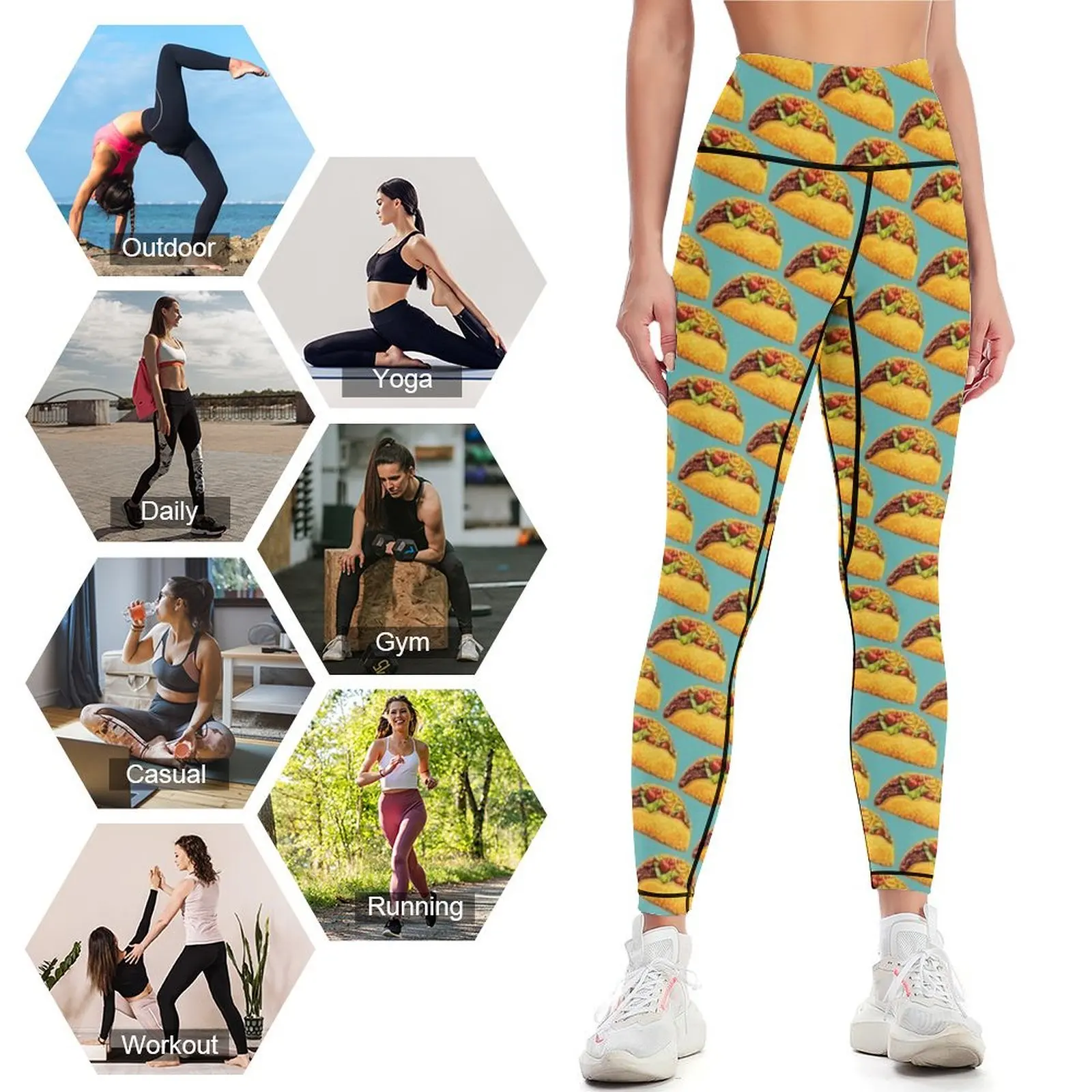 Legginsy Taco odzież sportowa na siłownię Legginsy sportowe push up damskie Legginsy damskie