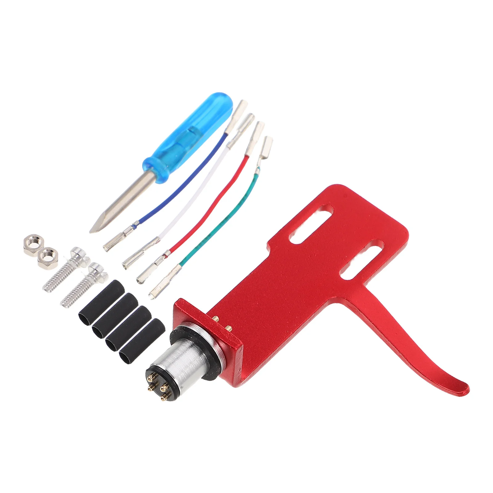 

Red Universal Turntable Headshell Replacement Cartridge Mount High Visibility Wiring Durable Construction Sound Quality