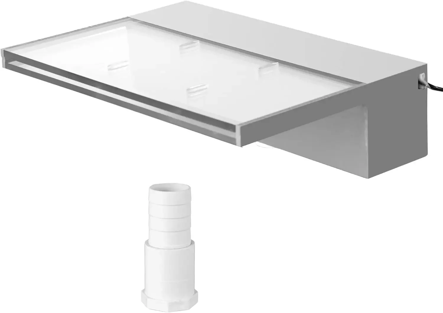 

Фонтан для бассейна Spillway 11,8x3,2x8,1 дюйма, фонтан с синей полосой, светодиодный светильник, фонтан-водопад для бассейна, твердый акрил