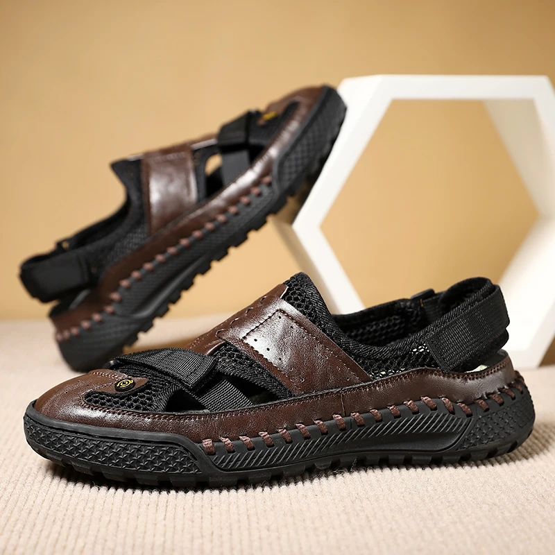 

2024 summer hand-stitched casual shoes for men LEOSOXS