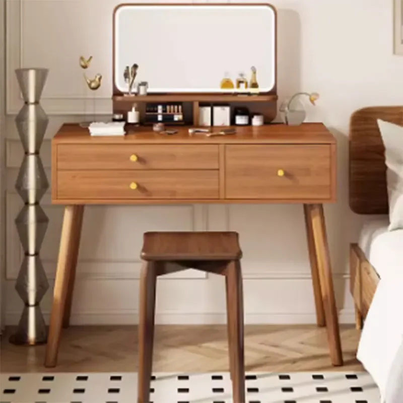 Girl Storage Dresser Eithe Vintage Narrow Hotel Waterprrof Mobile Dressing Table Wood Luxury Tocador Maquillaje Room Furniture