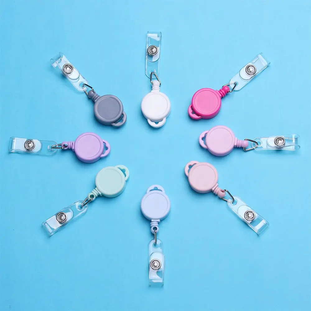 1pc Durable Office Supplies Anti-Lost Clip Stationery Clip Key Ring Retractable Badge Holder Lanyards