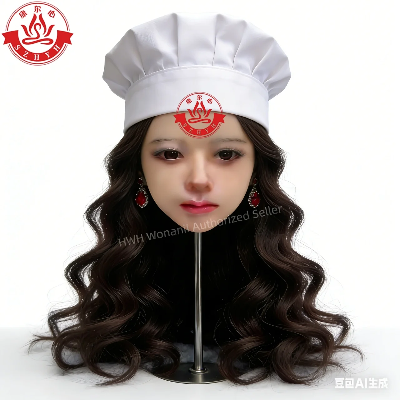 

Wonanii Food Grade Silicone Big Head HYH-SHB-KX-0130, M16 Interface Open Mouth Teeth Tongue, Makeup Practice, Hairstyle Design