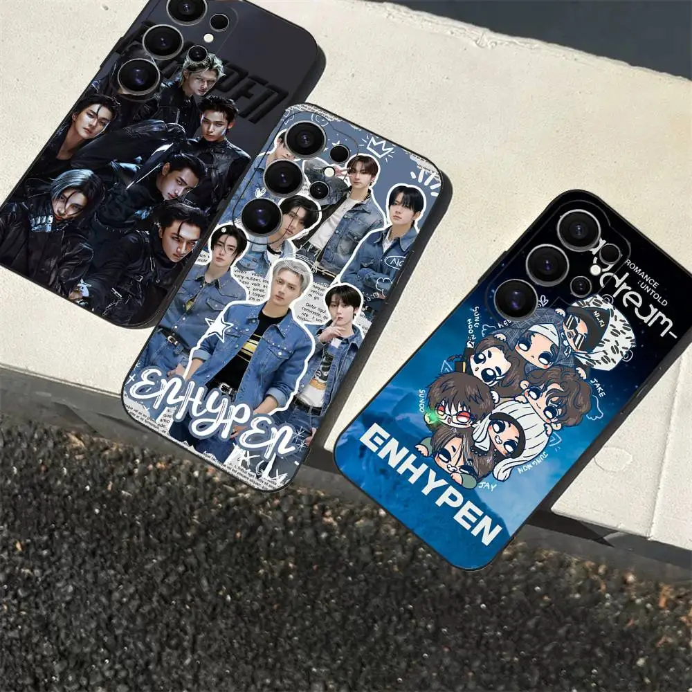 Kpop Group E-Enhypen Phone Case For Samsung S 24 Fe 25 Ultra Plus 20 Lite 21 30 22 23 24 22 Ultra 5G Fundas