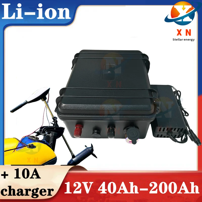 12V 50Ah 60Ah 100Ah 120Ah 200Ah 250Ah lithium ion rechargeable battery pack bluetooth power supply for boat solar Panels