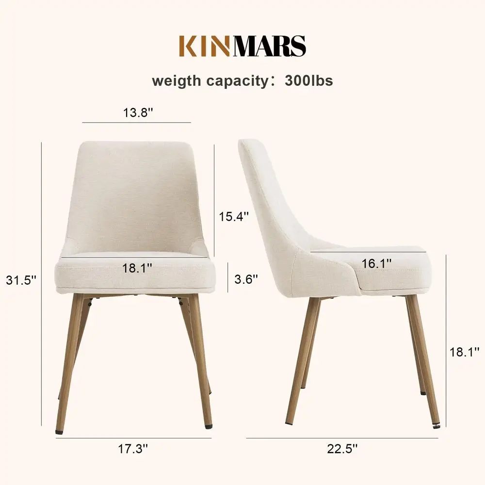 

Modern holstered Dining Chairs Set of 4 with Thick Seat Cushion and Curved Back, Fabric Farmhouse Dinner Chair for Kitchen, D