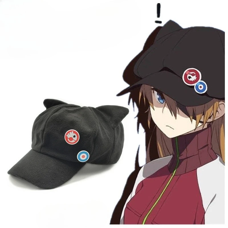 หมวก EVA ลายหูแมว ชิคินามิ อาสึกะ สำหรับสาวๆ น่ารัก สไตล์อนิเมะ หมวกเบสบอล คอสเพลย์ แลงลีย์ โซริว อุปกรณ์เสริมสำหรับงานปาร์ตี้