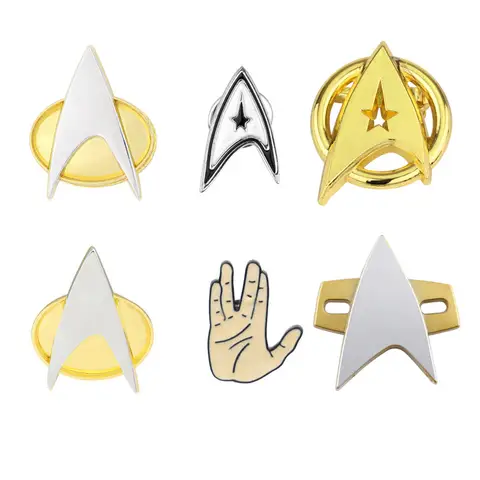 Command Badge Star Costume Trek Accessory Science Engineering Medical Starfleet Pins Metal Brooch Halloween Party Props