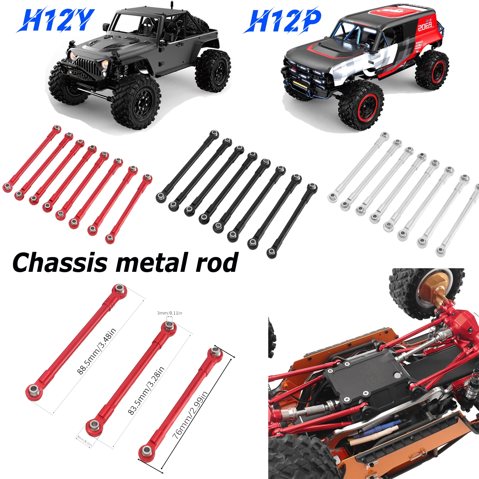 

Metal Chassis Fixing Rod for MJX Hyper GO 1/12 H12Y H12Y+ H12P OP Upgrade Parts Accessories Rc Model Crawler Car Truck Buggy
