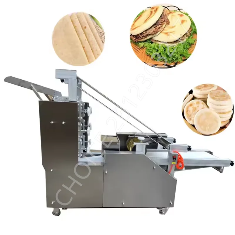 Automatic Dumpling Dough Skin Wrapper Electric Sheet Arabic Pita Bread Pizza Base Pancake Roti Chapati Making Machine