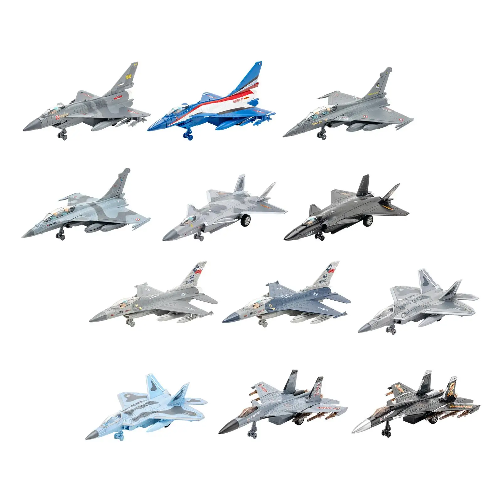 Diecast Fighter Jet Pretend Play Alloy Collectables Pull Back Airplane for Tabletop Decoration Fireplace Holiday Kids Toys