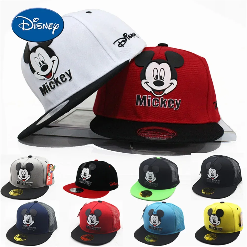 Gorras infantiles de Disney, gorra de béisbol con diseño de Mickey Mouse, gorra de malla con diseño de cabeza grande de pato, gorra de béisbol para niños y niñas, gorra de protección solar con bloques de color para niños