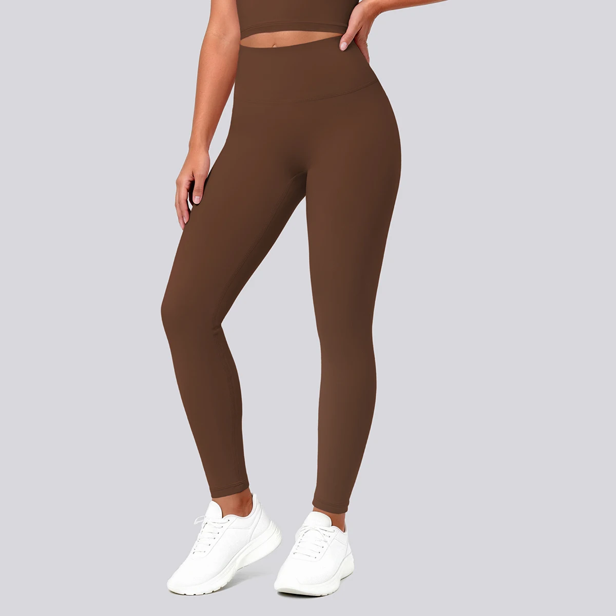 Hochtaillierte, schnelltrocknende Yoga-Hose für Damen, Fitness-, Lauf-, Rad- und Workout-Leggings, einfarbige, formgebende Sport-Hose – Detail 5