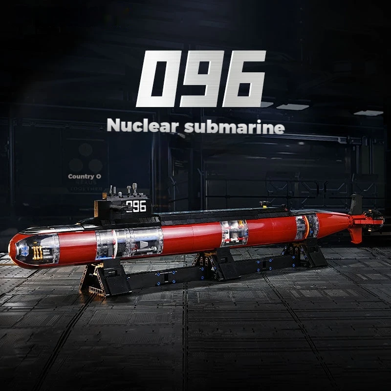 Qimiao 096 Bausteine für strategische nukleare U-Boot, großes militärisches Kriegsschiff-Modell, Montageset mit hohem Schwierigkeitsgrad, Lernspielzeug