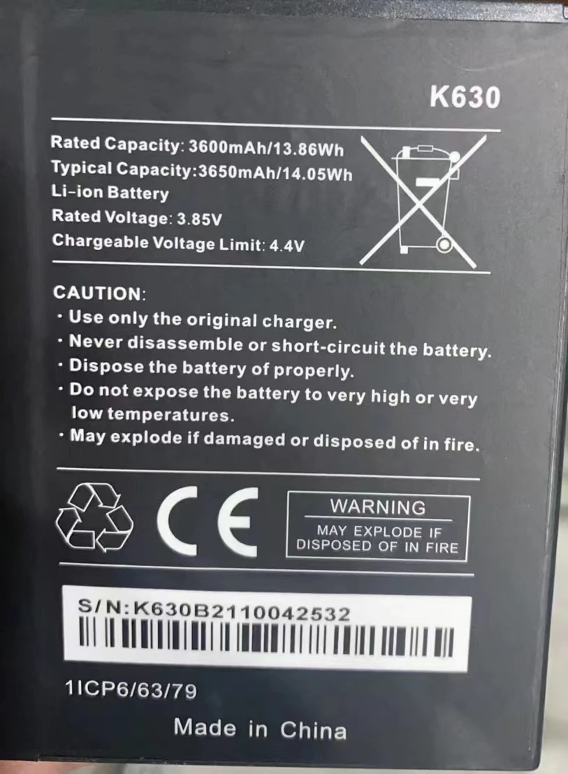 100% New wiko k630 New Battery 3650mah