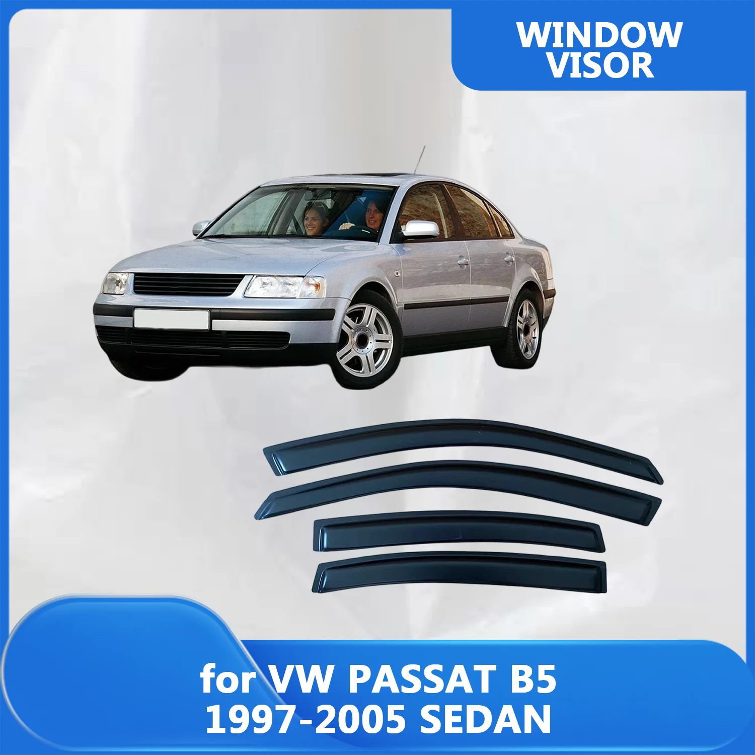 

Window Visor for VW PASSAT B5 1997-2002 2003 2004 2005 SEDAN Wind Deflectors Rain Guards Door Visor Vent Shades Ventvisor