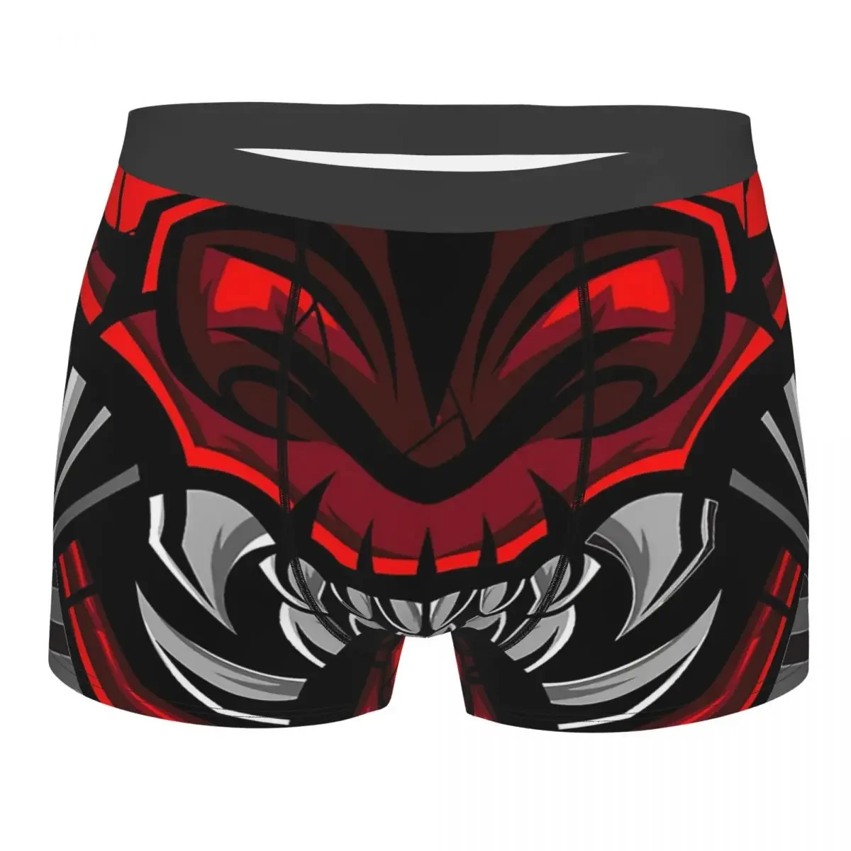 Red Horned Skull Oni Yokai Devil Geometry Summon Underpants Breathbale Panties Male Underwear Print Shorts Boxer Briefs