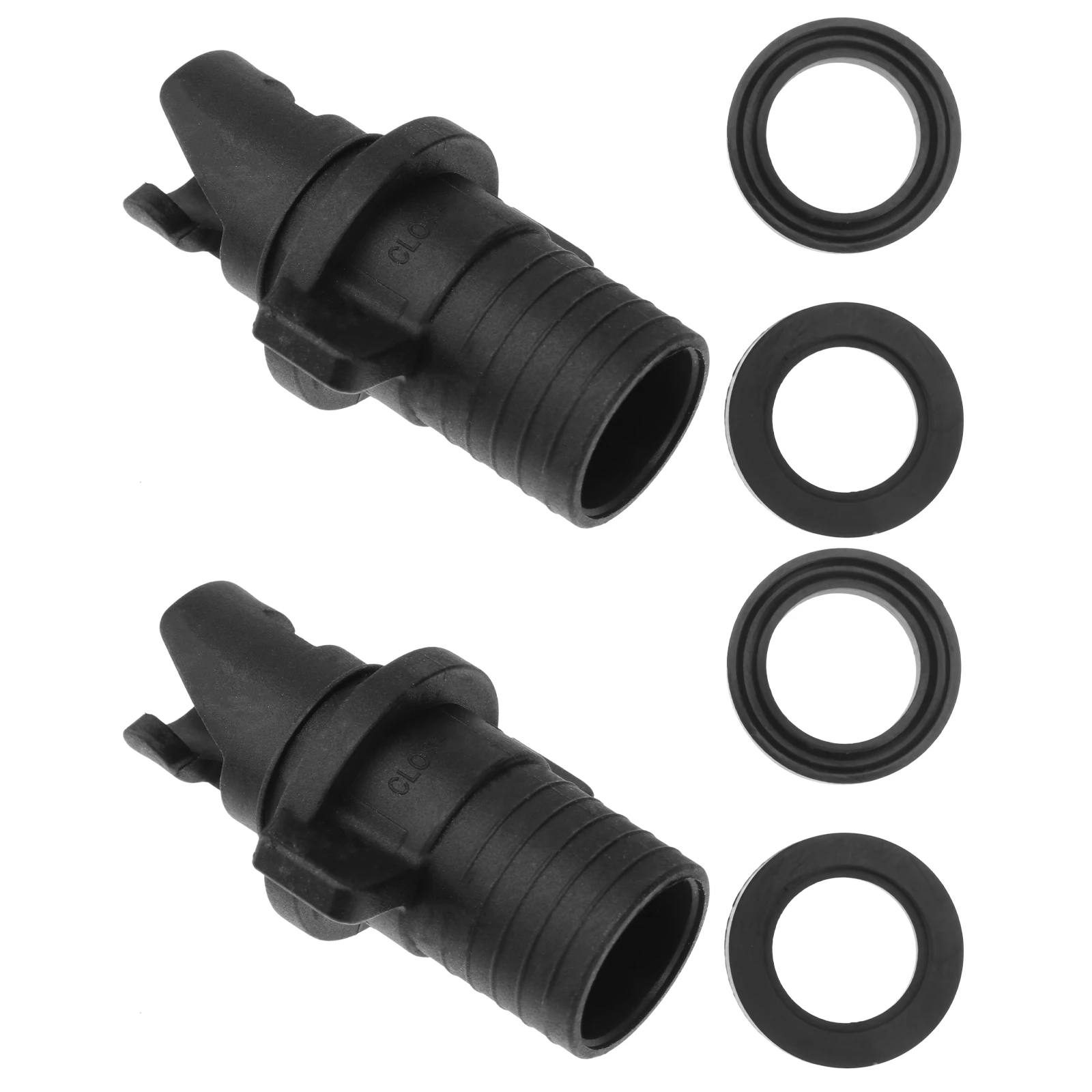 

2PCS Inflatable Boat Kayak Air Valve Connector Adapter Car Pump Pearlescent Black Portable Leakproof Durable PVC