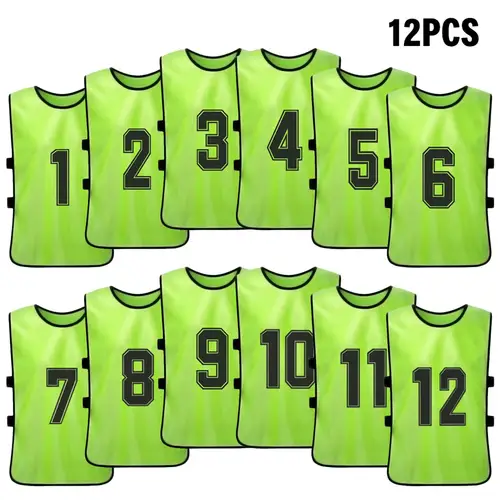 Camiseta de fútbol de secado rápido para niños, 6/12 piezas, equipo de baloncesto, entrenamiento, pechera numerada, chaleco deportivo