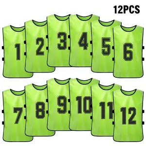 Schnelles Fußballhemd für Kinder, Fußball -Pynnies, Jugend -Drehbuch -Scrimmage, Basketballteamtraining, nummerierte Lätzchen, Sportweste, 6 PCs, 12pcs Hauptverkauf von Fußballhemd - №4