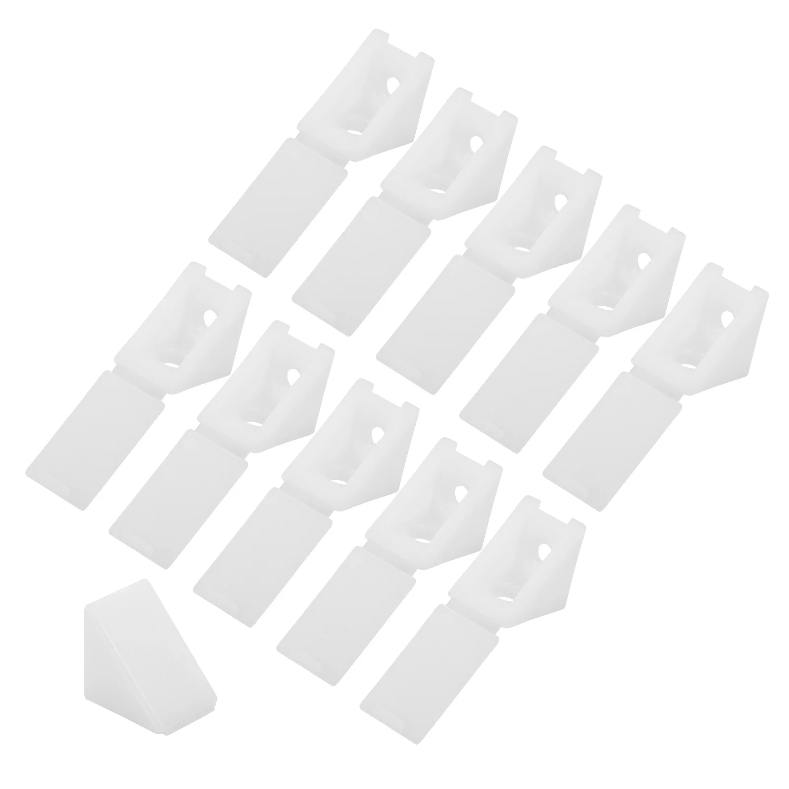 

100pcs Plastic Corner Brace 90° Angle Bracket Wedge For Drawer Bottom Support Cabinet Wardrobe Shelf Reinforcement Furniture
