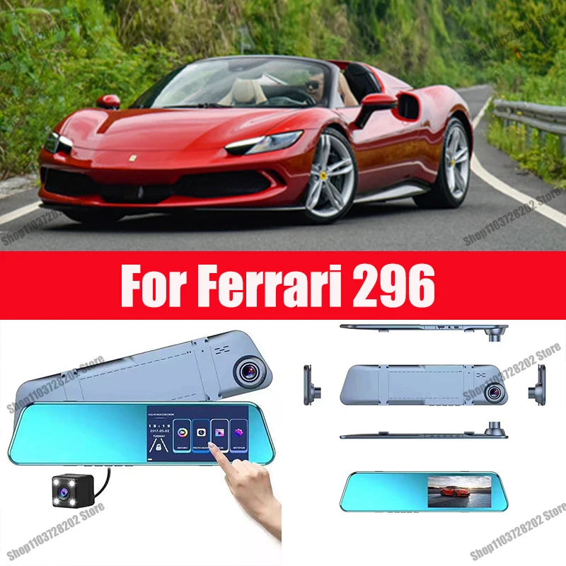 

For Ferrari 296 599 612 Carplay Android GPS Dash Cam AUX FM Radio Dashcam Car Camera Stream RearView Mirror Drive Recorder