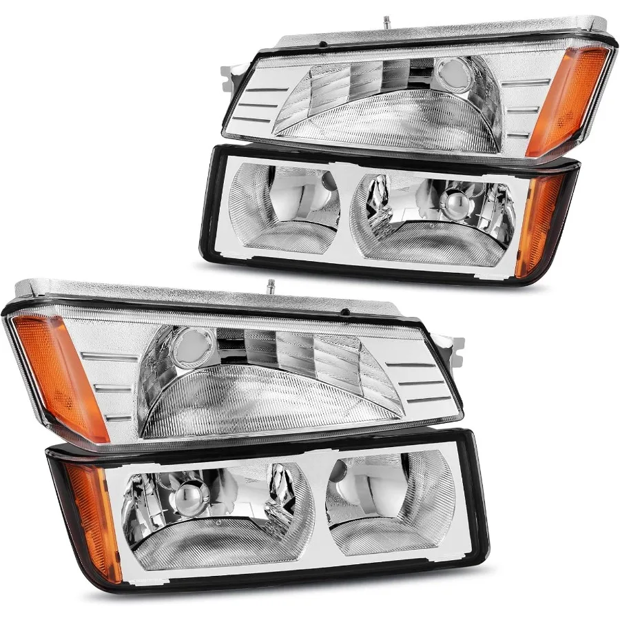 

Фара в сборе, совместимая с Chevy Avalanche 2002, 2003, 2004, 2005, 2006, хромированный корпус с отделкой кузова, янтарный отражатель