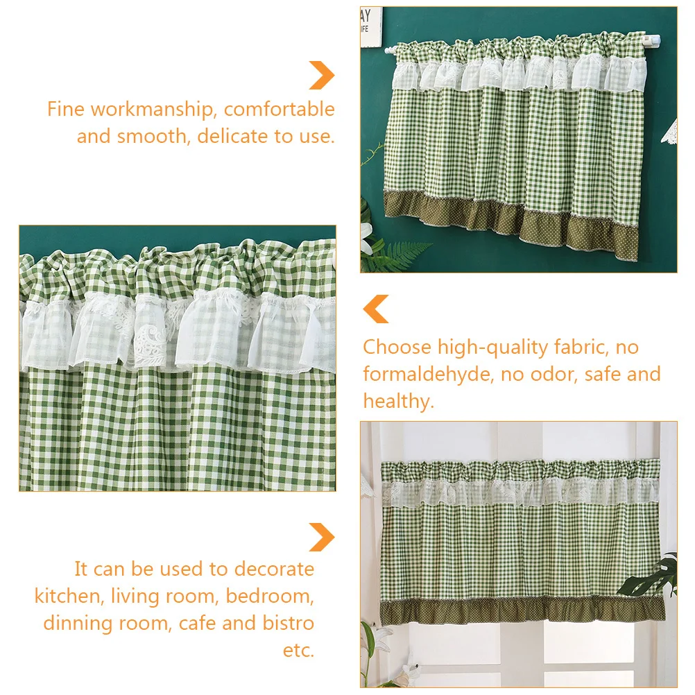 1Pcs 빛 차단 짧은 커튼 주방 거실 침실 다이닝 룸 카페에 대한 고품질 패브릭 커튼