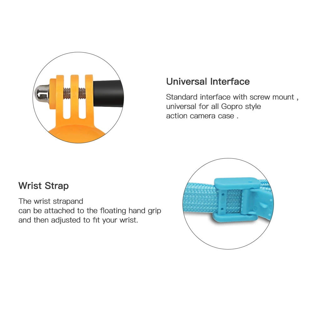 방수 Bobber Floating Non-slip 핸드 바 Gopro 용 Selfie 그립 8 7 5 6 4 3 + 세션 Xiaomi Yi 4K SJCAM SJ4000 액세서리 MAX