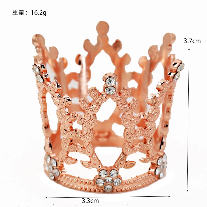 Birthday Cake Love Decoration Ornaments Flower Mini Small Crown Alloy Rhinestone Children's Headdress Bouquet