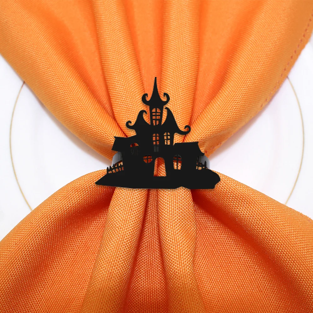 1 Pcs Pumpkin Party Napkin Ring Metal Napkin Ring Harvest Party Napkin Buckle Spider Web Halloween Ghost Pumpkin Napkin Ring