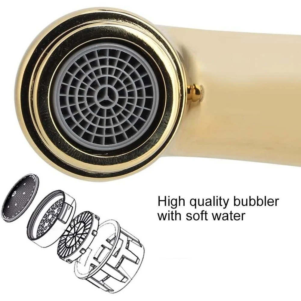 

Antique European Style Brass Faucet Black Gold Finish Washbasin Mixer with Smooth Valve Core and Anti Splash Spout