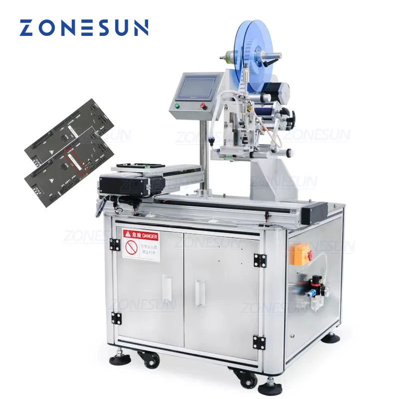 ZONESUN ZS-TB452Z Printed Circuit Board Adhesive Flat Sticker Semi Automatic Labeling Machines Flat Surface