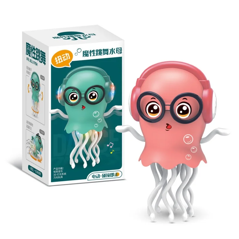 

New quirky dancing octopus jellyfish light sensing obstacle avoidance electric stress relief children's toy